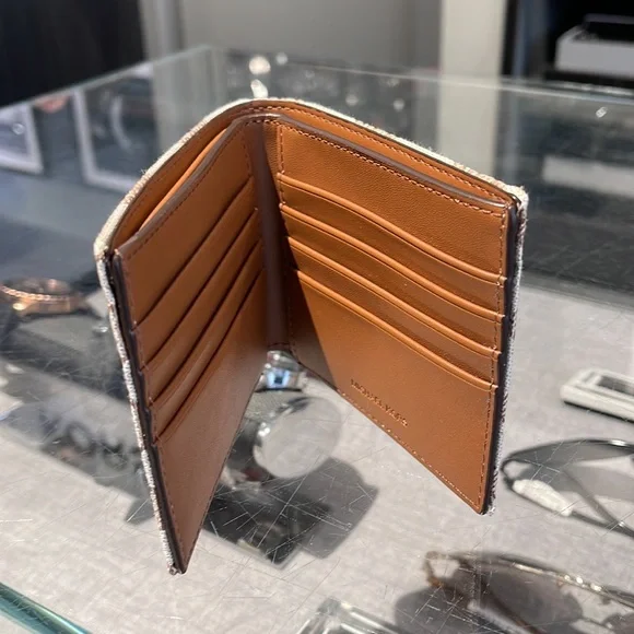 Michael Kors Men’s Women’s Cooper Logo Fabric Billfold Wallet Light Cream Multi - Picture 11 of 16